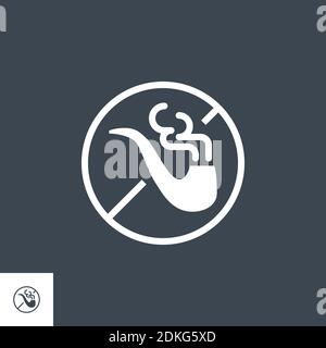 No Smoking related vector glyph icon. Stock Vector