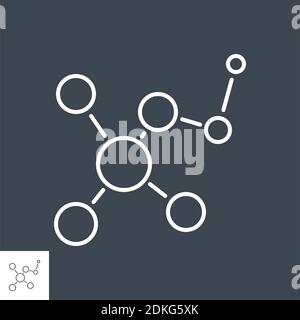 Molecule related vector thin line icon. Stock Vector