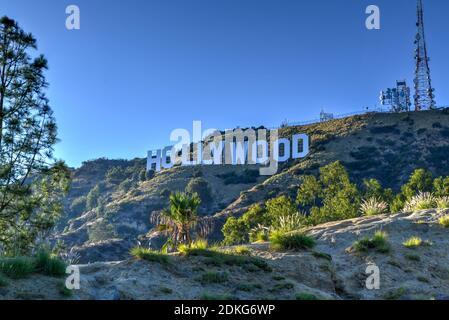 Los Angeles, CA - August 28, 2020: Iconic Hollywood sign in Los Angeles, California. Stock Photo