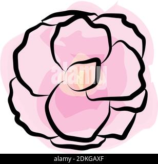 Watercolor Vector Flower. Painted Watercolour Floral. EPS 10 Stock Vector