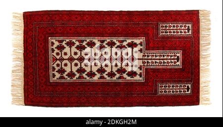 Old Persian Carpet Panorama isolated on white Background Stock Photo