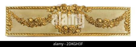 Old Stucco Frame Panorama isolated on white Background Stock Photo