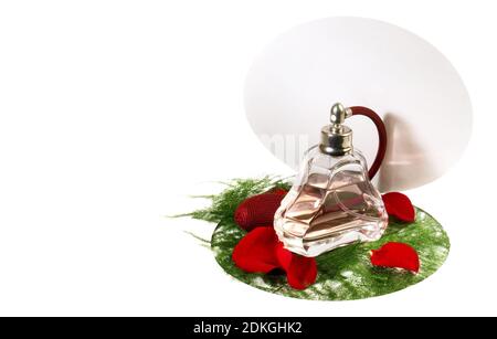 Perfume Present Panorama isolated on white Background Stock Photo