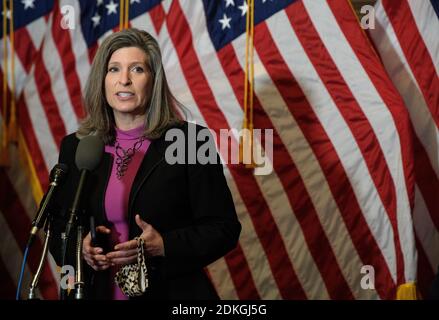 Washington, United States. 15th Dec, 2020. US Republican Senator from Iowa Joni Ernst speaks at a press conference at the US Capitol in Washington, DC, on Tuesday, December 15, 2020. Pool Photo by Nicholas Kamm/UPI Credit: UPI/Alamy Live News Stock Photo