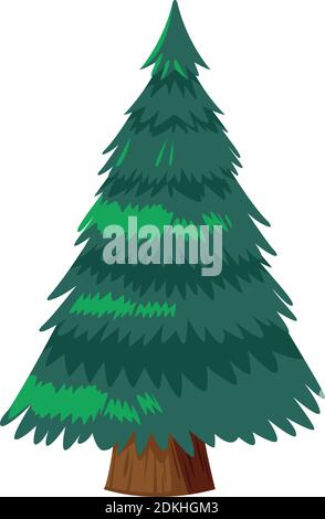 happy merry christmas pine tree icon vector illustration design Stock Vector