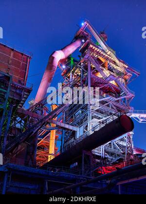 Landscape park, steelworks, blast furnace, monument, place of interest, industrial culture, industrial monument, Thyssen steelworks, metropolitan region, cultural capital, iron and steel works, LaPaDu, Landi Stock Photo