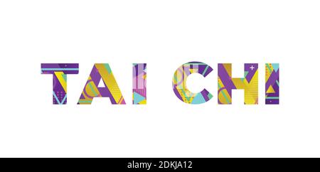 The words TAI CHI concept written in colorful abstract typography ...
