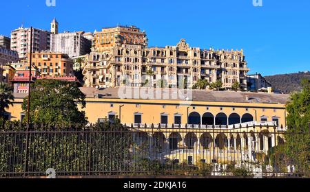 hotel miramare and the park and villa del principe and andrea doria's palace December 13 2020 Genoa Italy Stock Photo