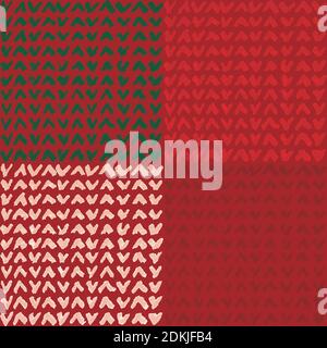 Set of abstract brown seamless pattern with hand drawn ticks. Graphic vector background. CMYK colors Stock Vector
