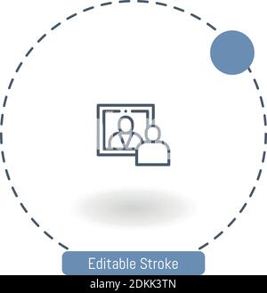 self esteem vector icon editable stroke outline icons for web and mobile Stock Vector