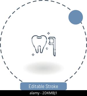 floss vector icon editable stroke outline icons for web and mobile Stock Vector