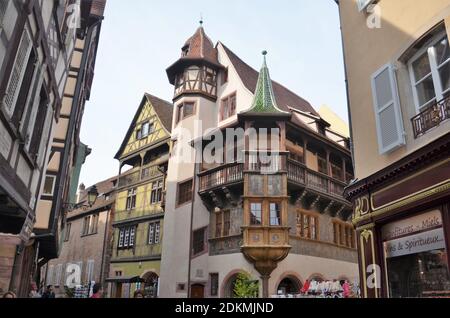 Colmar old town streets and buildings Stock Photo