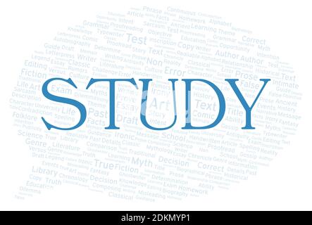Study typography word cloud create with text only Stock Photo