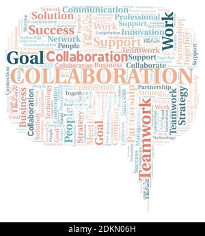 Collaboration typography word cloud create with text only. Stock Photo