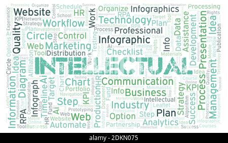 Intellectual typography word cloud create with text only. Stock Photo