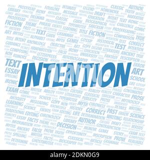 Intention typography word cloud create with text only Stock Photo