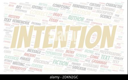 Intention typography word cloud create with text only Stock Photo