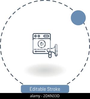 browser vector icon editable stroke outline icons for web and mobile Stock Vector
