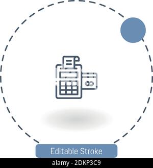 EDC vector icon editable stroke outline icons for web and mobile Stock Vector