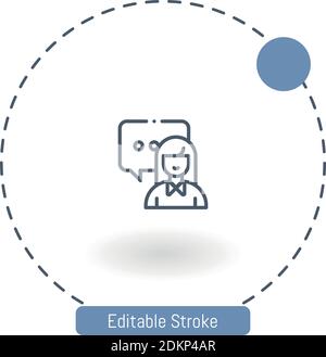 Talking people outline icons collection. Conversing, Chattering ...