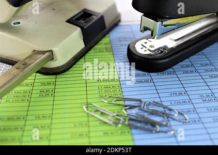 An concept Image of a ring binder, Folder with paper Stock Photo