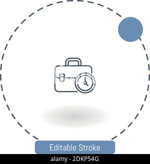 working hours vector icon editable stroke outline icons for web and mobile Stock Vector