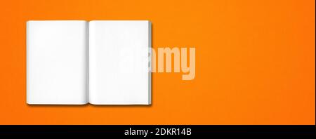 Open book isolated on a orange banner background Stock Photo