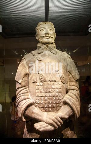 High ranking officer from the Terracotta Army warrior  sculptures depicting the armies of Qin Shi Huang, the first Emperor of China at Xian X'ian Chin