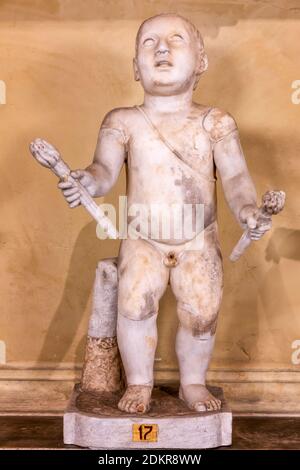 Marble statue of a small boy, Palazzo Nuovo, The Capitoline Museums, Rome, Italy Stock Photo