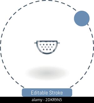 colander vector icon editable stroke outline icons for web and mobile Stock Vector