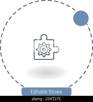 problems vector icon editable stroke outline icons for web and mobile Stock Vector