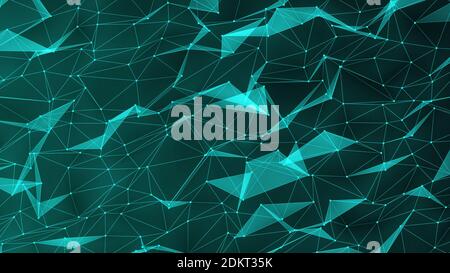 Abstract , 3D Digital connected dots and lines .abstract plexus shapes. Connection and web concept. Digital, communication and technology background. Stock Photo