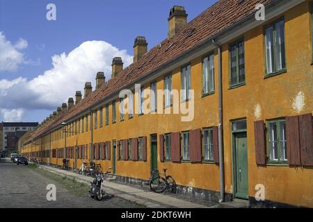 Copenhagen, Kopenhagen, Denmark, Dänemark; Nyboder - historic residential district - former barracks. Historisches Wohnviertel - ehemalige Kaserne. Stock Photo