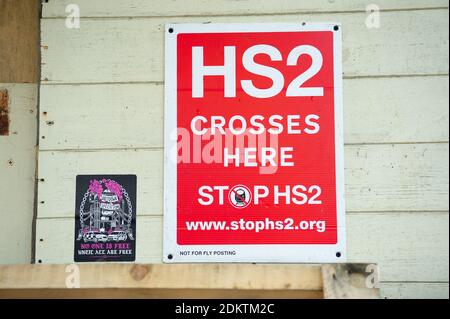 Wendover, Buckinghamshire, UK. 15th December, 2020. Stop HS2 activists are busy at their Wendover Active Resistance Camp getting ready for the winter and building more tree houses. Their camp is situated in the direct route of the HS2 High Speed Rail link from London to Birmingham. The activists living at the camp are a collective of autonomous individuals with the aim of protecting the environment and wildlife. The controversial and over budget HS2 rail link puts 693 wildlife areas, 33 SSSIs and 108 ancient woodlands at risk. Credit: Maureen McLean/Alamy Stock Photo