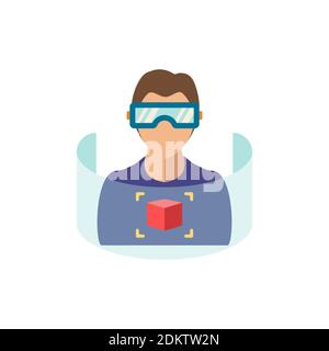 Augmented Reality Glass flat icon. Color simple element from wearable devices collection. Creative Augmented Reality Glass icon for web design Stock Vector