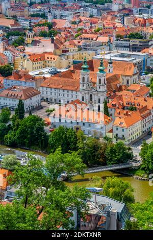 View of cityscape from the Clock Tower, Graz, Styria, Austria, Europe Stock Photo