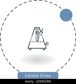 metronome vector icon editable stroke outline icons for web and mobile Stock Vector