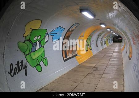 A50,pedestrian tunnel,Latchy,The Latchford Partnership,Knutsford Road,Latchford,Warrington,Cheshire,England,UK,WA4 Stock Photo