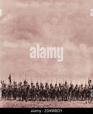 Red Cavalry of Red Army. 1930s. From soviet propaganda book Stock Photo