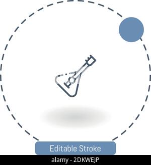 balalaika vector icon editable stroke outline icons for web and mobile Stock Vector