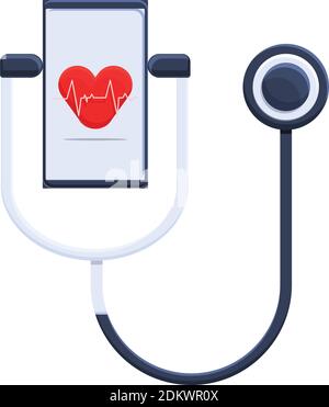 Telemedicine stethoscope icon. Cartoon of telemedicine stethoscope vector icon for web design isolated on white background Stock Vector