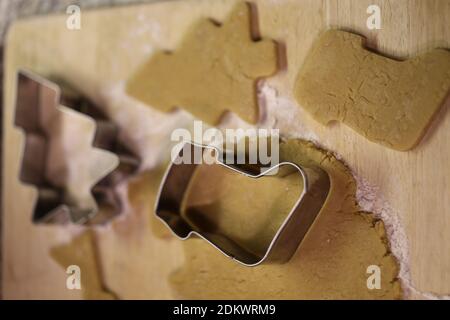 Gingerbread Cookie Baking, perfect for the festive season ! Taken in my home kitchen 2020 Stock Photo