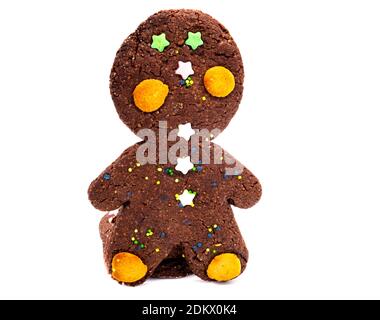 Gingerbread manikin for Christmas isolated on white background Stock Photo