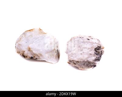 White quartz stone isolated on white background Stock Photo