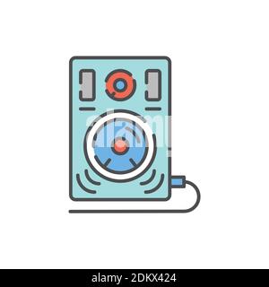 Column color line icon. Podcasting. Editable stroke. Stock Vector