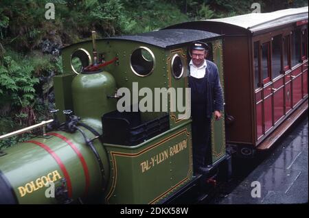 Heritage Talyllyn Railway.  Steam locomotive approaching Abergynolwyn station, Mid Wales, Great Britain Stock Photo