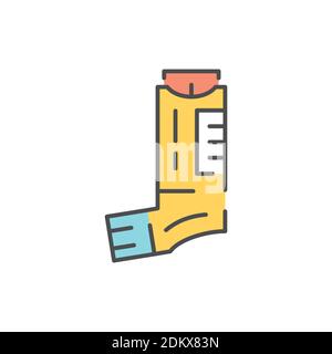 Throat spray color line icon. Editable stroke. Stock Vector