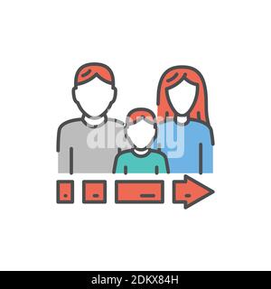illegal immigrants color line icon. Editable stroke. Stock Vector