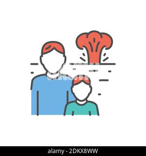 illegal immigrants color line icon. Editable stroke. Stock Vector