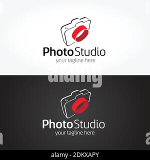 camera photography logo. suitable for community, studio, or shop photography that sells photography equipment Stock Vector